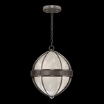 Mirage Globe Pendant - Midnight Steel / White Swirl