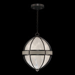 Mirage Globe Pendant - Midnight Steel / White Swirl