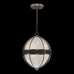 Mirage Globe Pendant - Midnight Steel / White Swirl
