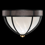 Mirage Ceiling Flush Light - Black Iron / White Swirl