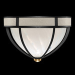 Mirage Ceiling Flush Light - Black Iron / White Swirl