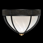 Mirage Ceiling Flush Light - Black Iron / White Swirl