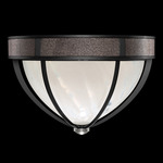 Mirage Ceiling Flush Light - Black Iron / White Swirl