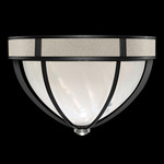 Mirage Ceiling Flush Light - Black Iron / White Swirl