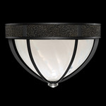 Mirage Ceiling Flush Light - Black Iron / White Swirl