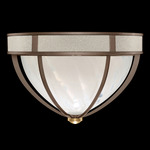 Mirage Ceiling Flush Light - Bronze / White Swirl