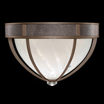Mirage Ceiling Flush Light - Bronze / White Swirl