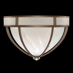 Mirage Ceiling Flush Light - Bronze / White Swirl