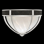 Mirage Ceiling Flush Light - Silver Leaf / White Swirl