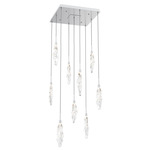 Icefall Square Multi-Light Pendant - Classic Silver / Clear
