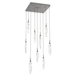Icefall Square Multi-Light Pendant - Graphite / Clear
