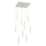 Icefall Square Multi-Light Pendant - Salt White / Clear