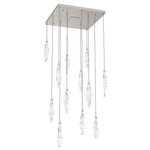 Icefall Square Multi-Light Pendant - Beige Silver / Clear