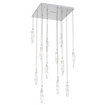 Icefall Square Multi-Light Pendant - Classic Silver / Clear