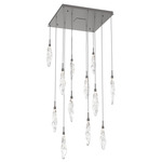 Icefall Square Multi-Light Pendant - Graphite / Clear