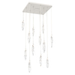 Icefall Square Multi-Light Pendant - Salt White / Clear