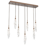 Icefall Linear Multi-Light Pendant - Burnished Bronze / Clear