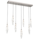 Icefall Linear Multi-Light Pendant - Beige Silver / Clear
