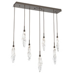 Icefall Linear Multi-Light Pendant - Flat Bronze / Clear