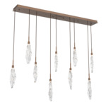 Icefall Linear Multi-Light Pendant - Burnished Bronze / Clear