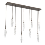 Icefall Linear Multi-Light Pendant - Flat Bronze / Clear