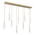 Icefall Linear Multi-Light Pendant - Gilded Brass / Clear