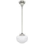 Saddle Creek Convertible Pendant - Brushed Nickel / Cased White