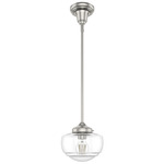 Saddle Creek Convertible Pendant - Brushed Nickel / Clear Seeded