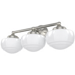 Saddle Creek Bathroom Vanity Light - Brushed Nickel / Cased White