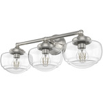 Saddle Creek Bathroom Vanity Light - Brushed Nickel / Clear Seeded