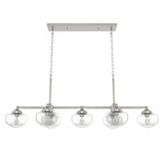 Saddle Creek Linear Chandelier - Brushed Nickel / Clear Seeded