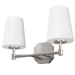 Nolita Bathroom Vanity Light - Brushed Nickel / Cased White