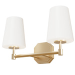 Nolita Bathroom Vanity Light - Alturas Gold / Cased White