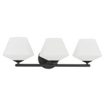 Celestial Valley Bathroom Vanity Light - Matte Black / Cased White
