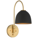 Erling Pin-Up Wall Sconce - Luxe Gold / Matte Black