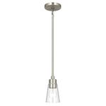 Erma Pendant - Brushed Nickel / Clear