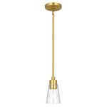 Erma Pendant - Brushed Gold / Clear