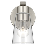 Stamos Wall Sconce - Brushed Nickel / Clear