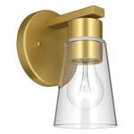 Stamos Wall Sconce - Brushed Gold / Clear