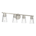 Stamos Bathroom Vanity Light - Brushed Nickel / Clear