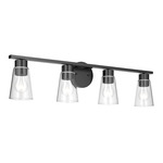 Stamos Bathroom Vanity Light - Black / Clear