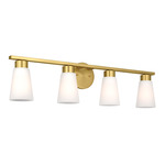 Stamos Bathroom Vanity Light - Brushed Gold / Satin Etched