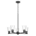 Stamos Chandelier - Black / Clear