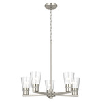 Stamos Chandelier - Brushed Nickel / Clear