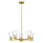 Stamos Chandelier - Brushed Gold / Clear