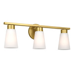 Stamos Bathroom Vanity Light - Brushed Gold / Satin Etched