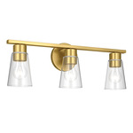 Stamos Bathroom Vanity Light - Brushed Gold / Clear