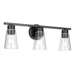 Stamos Bathroom Vanity Light - Black / Clear