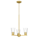 Stamos Chandelier - Brushed Gold / Clear