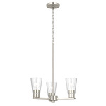 Stamos Chandelier - Brushed Nickel / Clear
